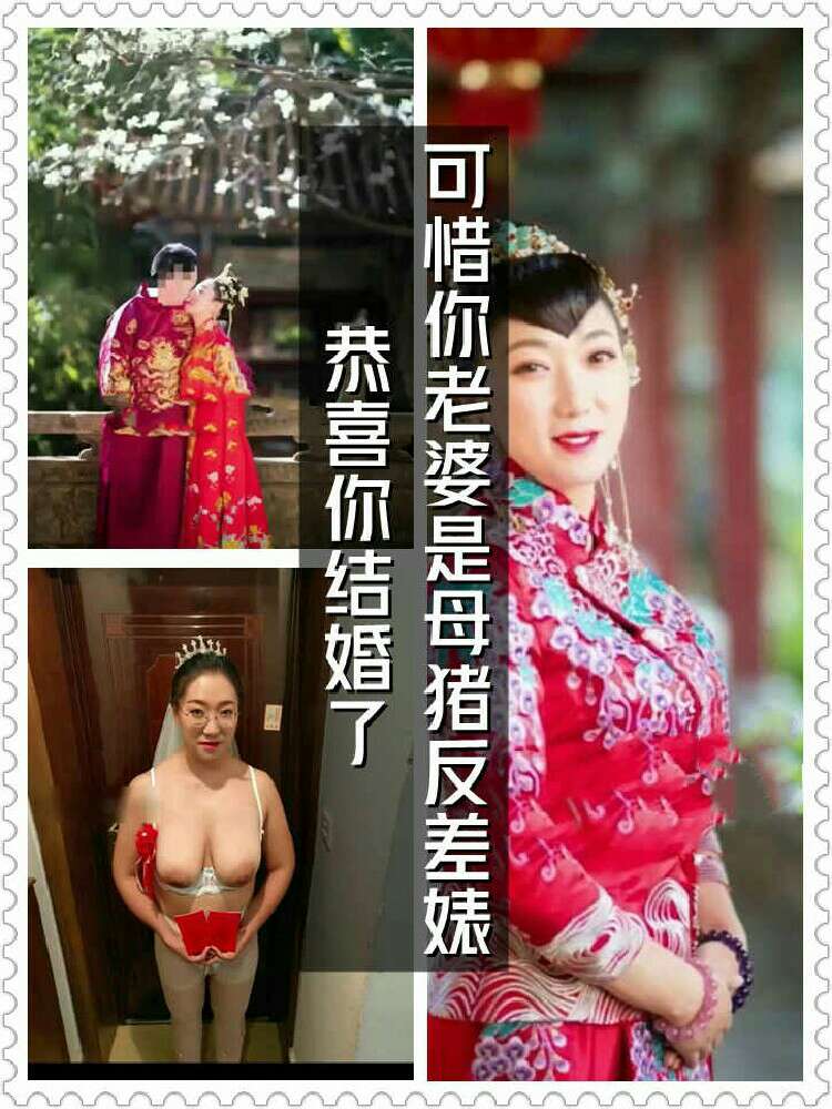 恭喜你结婚了，可惜你老婆是母猪反差婊！