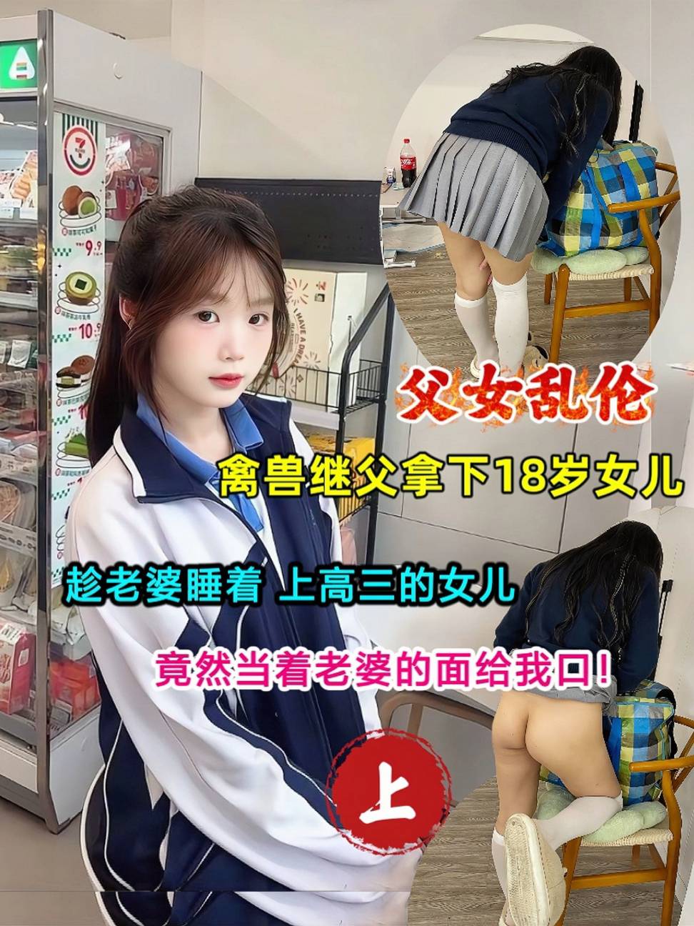 父女乱伦 继父拿下18岁女儿！趁老婆睡着，上高三的女儿竟然当着老婆的面给我口【上集】