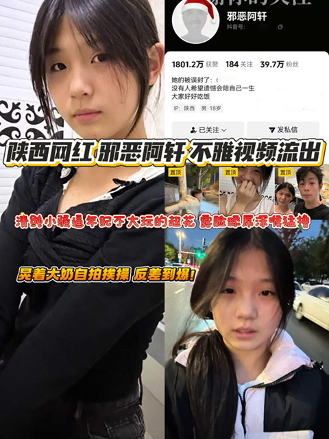 陕西网红 邪恶阿轩 不雅视频流出 清纯小骚逼年纪不大玩的超花 露脸舔屌深喉猛撸 晃着大奶自拍挨操 反差到爆！