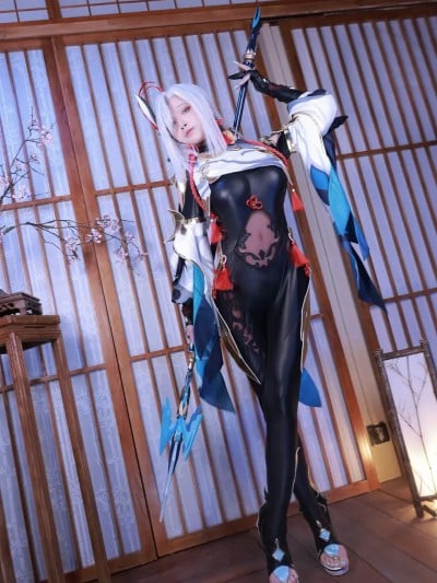 水淼aqua cosplay Shenhe - Genshin Impact