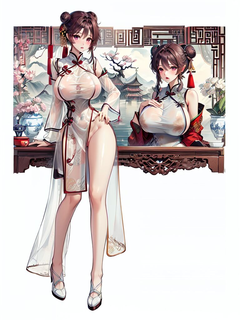 【AI绘画】暴露 女孩 24