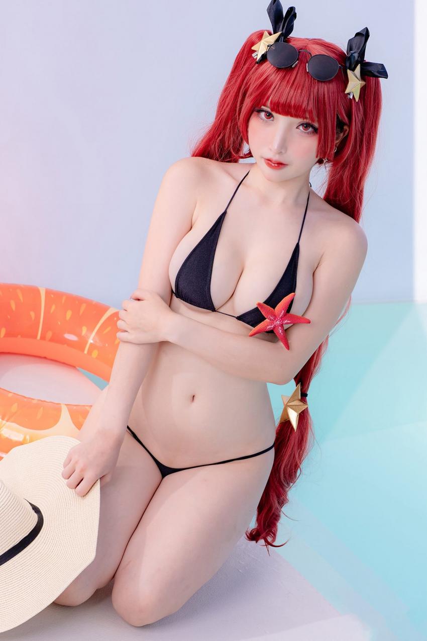 （樱花coser）幻想工厂 小丁 – Cosplay 写真 – 檀香山泳衣