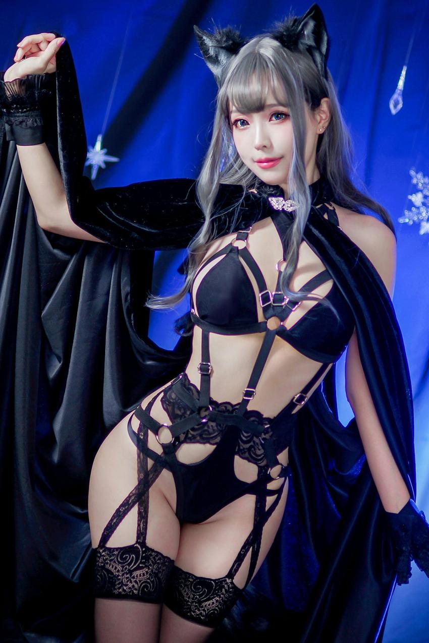 （樱花coser）@Ely_eeeElyEE子 – 灰太狼-黑丝带
