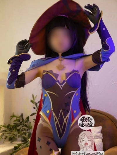 懒懒睡不醒 (LanLanWink) cosplay Mona – Genshin Impact “73 photos and 1 video”