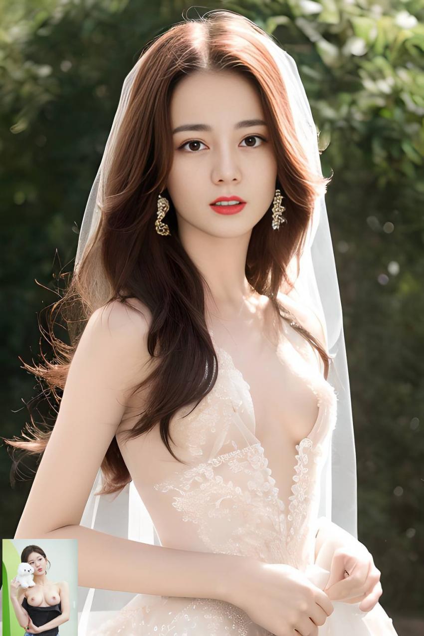 迪丽热巴婚纱我们今天结婚吧！