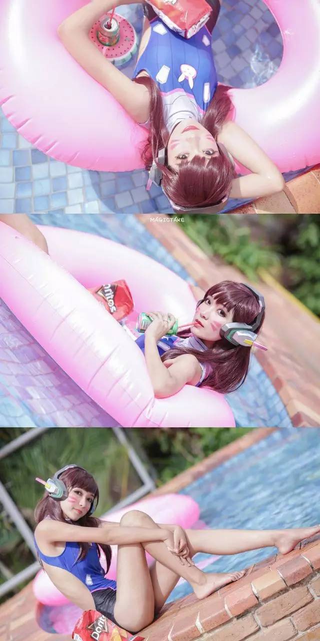 【AI绘画】 守望先锋DVA泳池COS