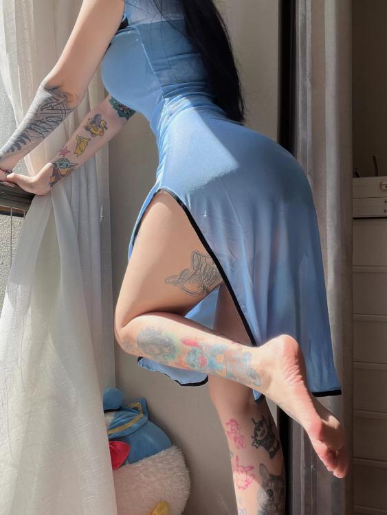 卡通百科老王 NO.015 开叉旗袍