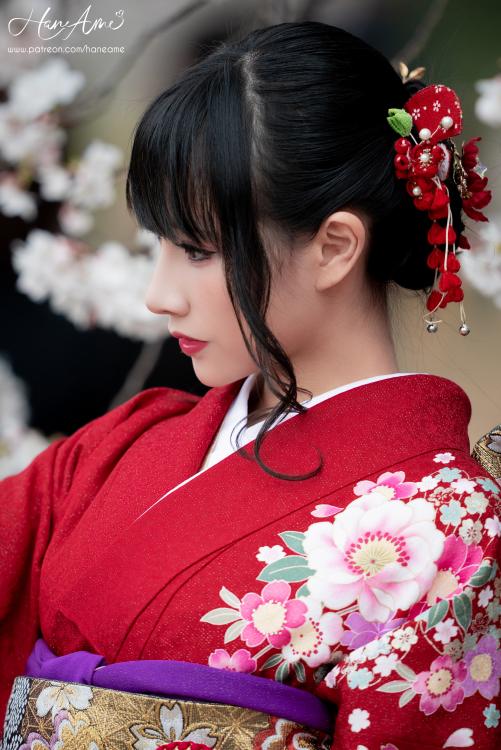 HaneAme雨波 NO.092 赤红和服
