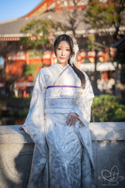 HaneAme雨波_NO_289 Original_2024_New_year_Silver_Kimono_